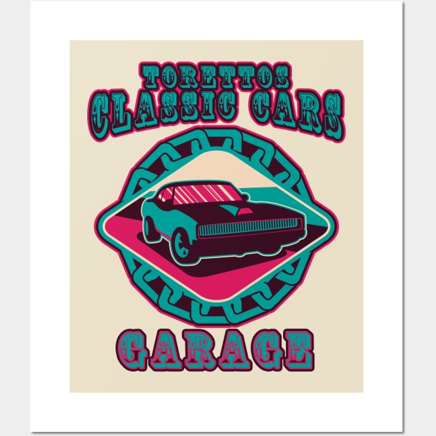 Toretto's Garage Torettos Classic Car Vintage Wall Art by Recapaca